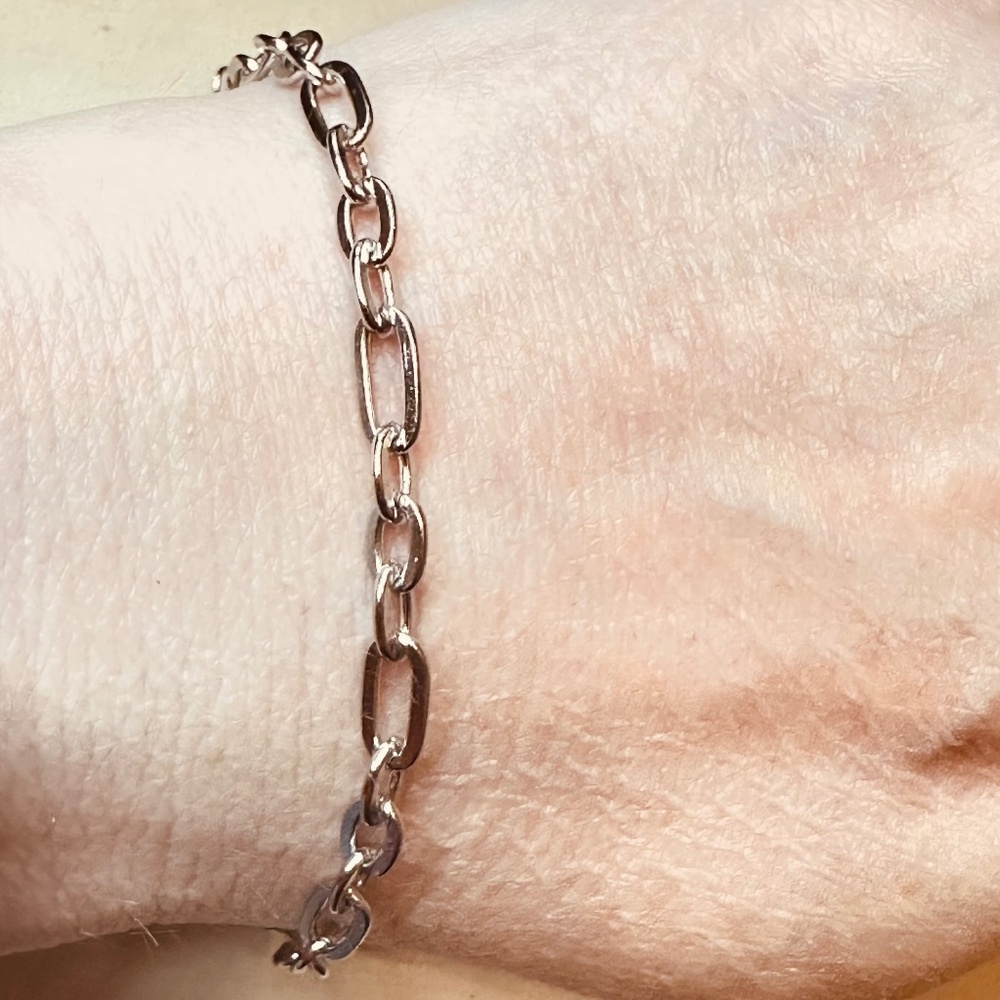 Handcrafted Stainless Steel Long Short Link Paperclip Bracelet Minimalist Gift